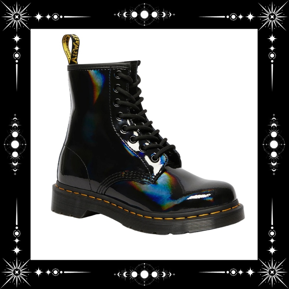 Rainbow Patent Leather Pride Dr. Marten Virginia boots